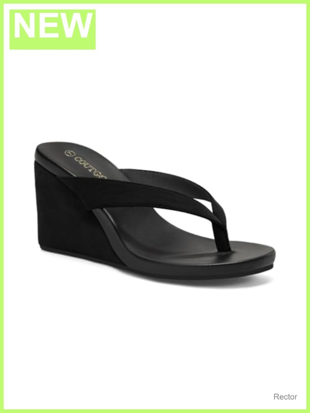 Coutgo Womens Wedge Heel Sandals Platform Flip Flops Slip On Summer Beach Shoes